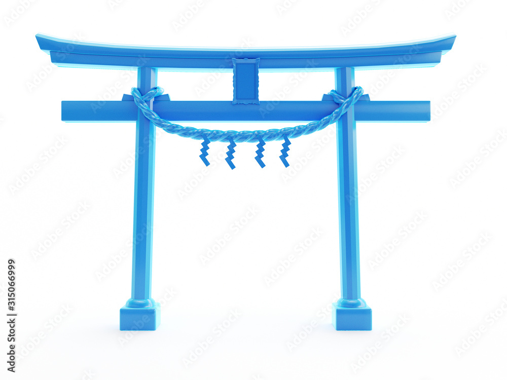 3d rendered object illustration of an abstract blue chinese gate 3d rendered object illustration of an abstract blue chinese gate