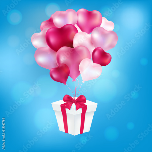 a gift for balloons heart vector art