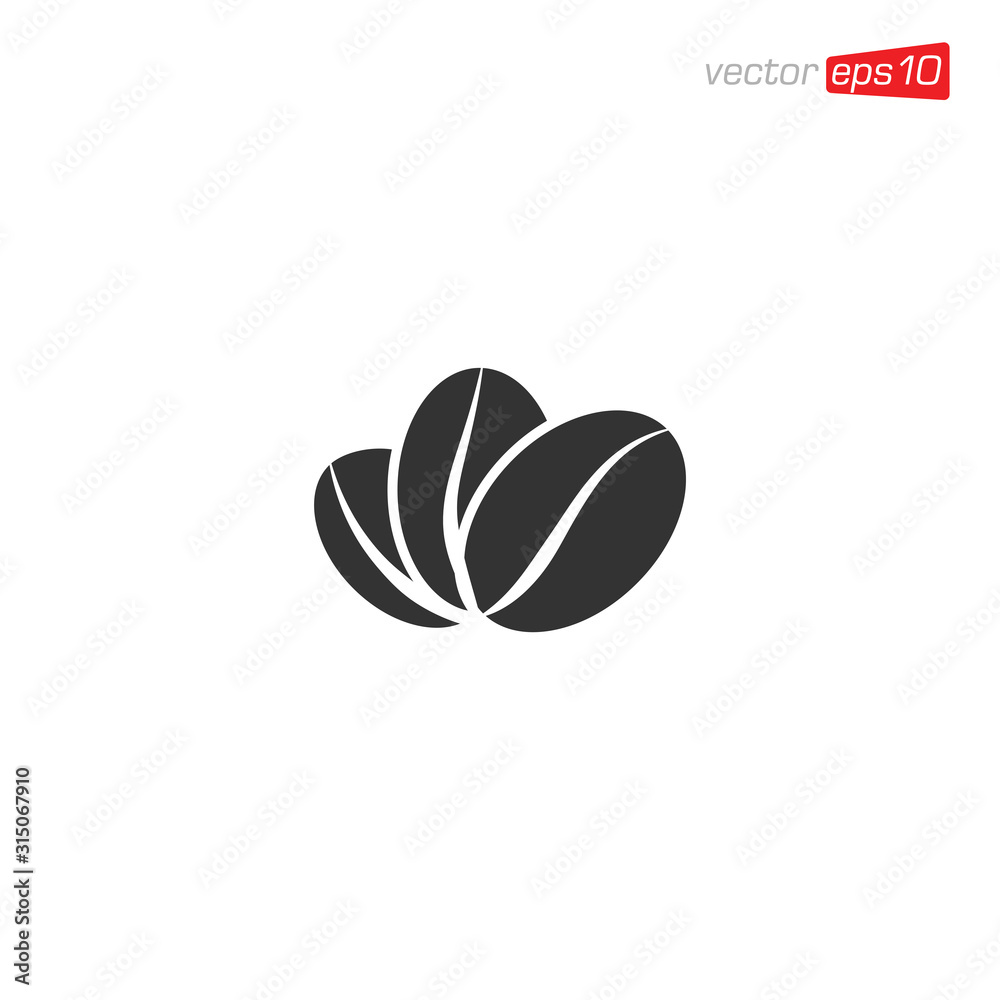 Coffee Bean Icon Design Illustration Coffee Bean Icon Design Illustration
