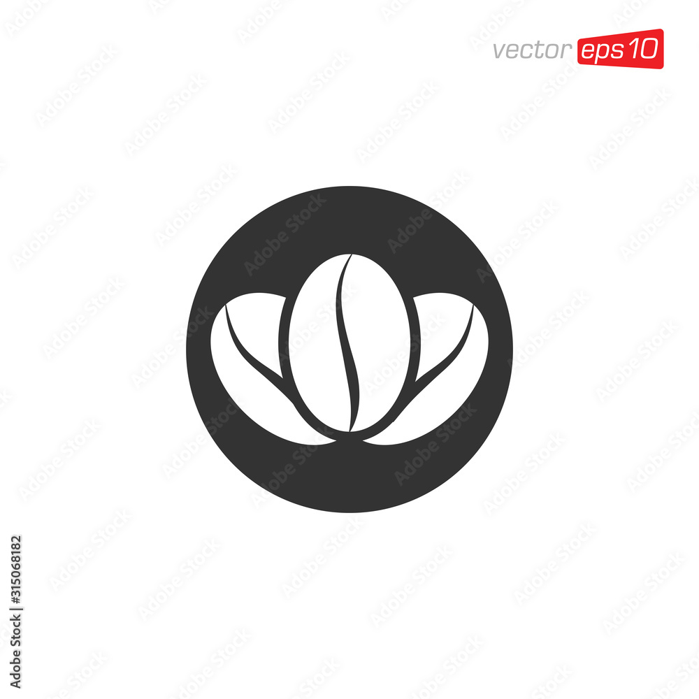 Coffee Bean Icon Design Illustration