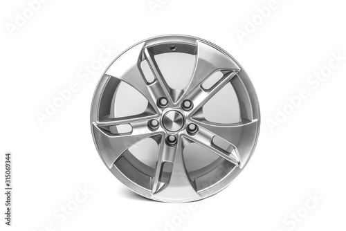 Car metal disc isolated on white background. Alloy wheels.
