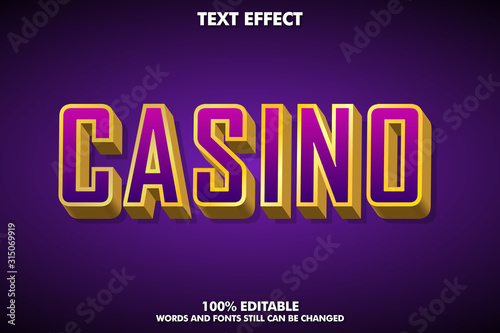 "casino" modern 3D font effect for game banner