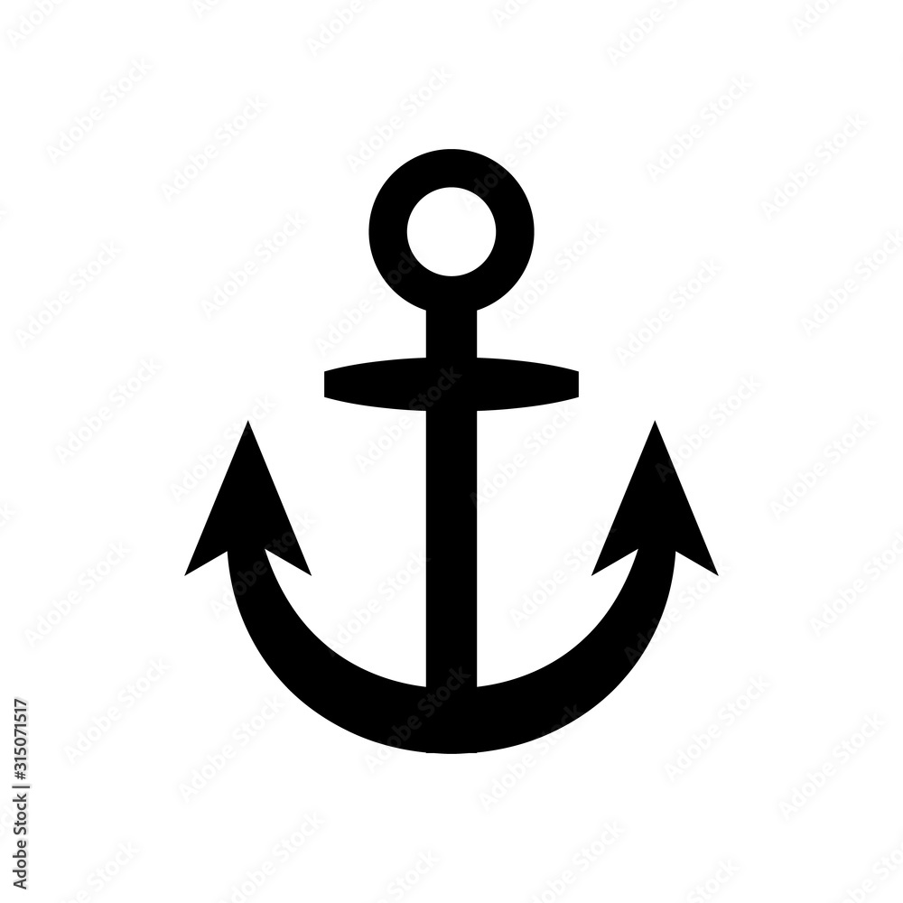 Anchor icon on white background. Anchor icon on white background.