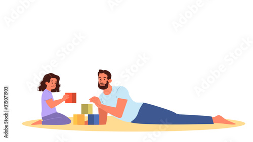 Father spend time with child vector illustration