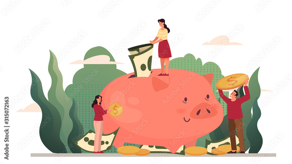 Fototapeta premium Isolated vector illustration of money protection concept
