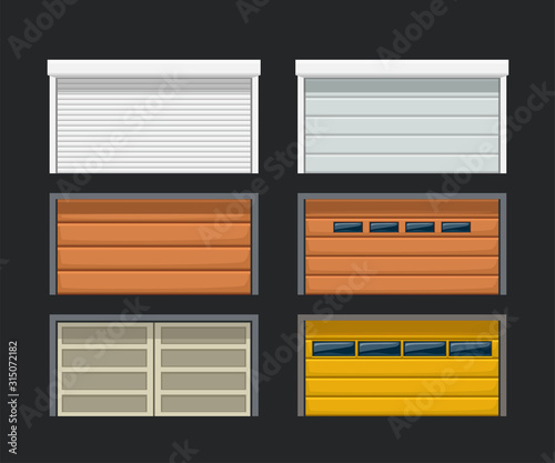 garage doors set on dark