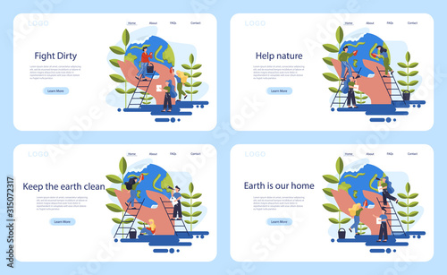 Keep Earth clean idea. Recycle and cleaning concept.