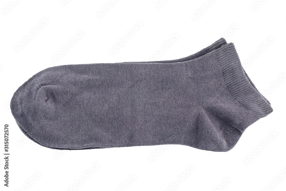 Grey short socks isolated on white background Grey short socks isolated on white background