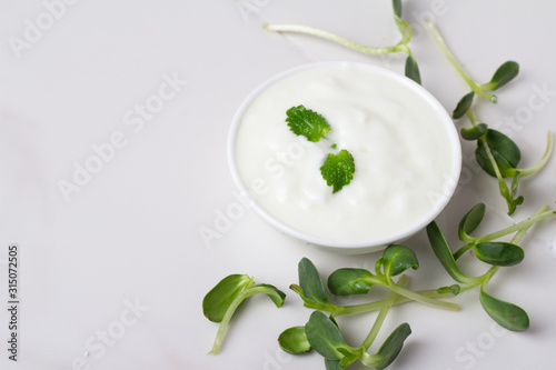 yogurt with fresh mint