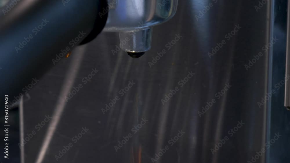 Close Up Man Removes Espresso Cup From Machine After Brew Close Up Man Removes Espresso Cup From Machine After Brew