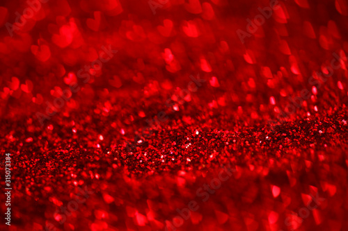 Red abstract background with hearts