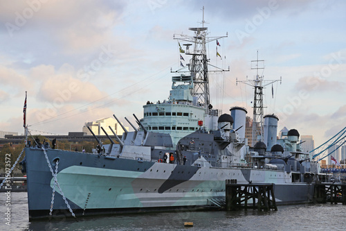 Fotografie HMS Belfast Museum Ship in London