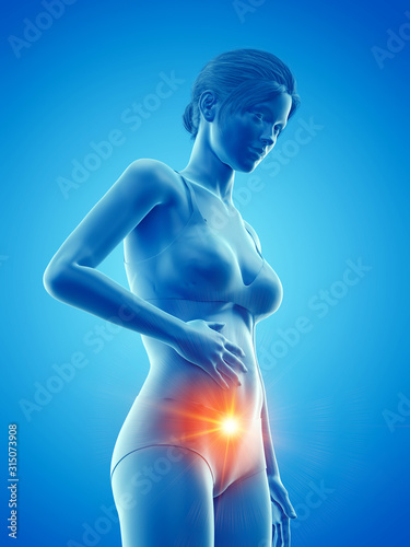 Fotografia 3d rendered medically accurate illustration of a woman having a painful belly