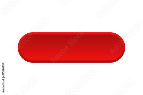 Vector red buttons isolated. Blank red menu button. Click icon vector. Subscribe button icon. Round button. Red button.