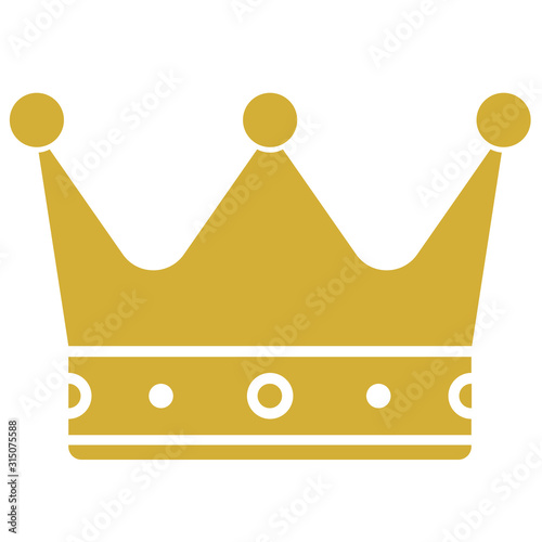 golden crown icon or symbol vector illustration