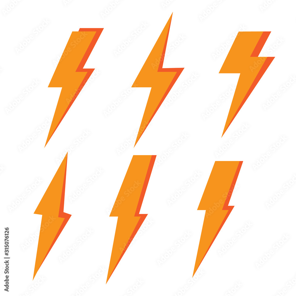 Lighting Flash icons Set. Thunderbolt symbol icon Lighting Flash icons Set. Thunderbolt symbol icon
