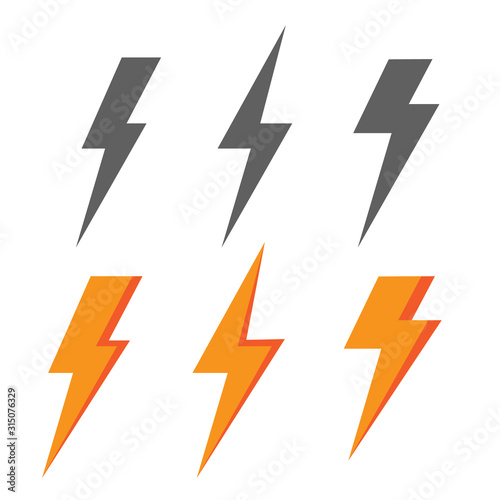 Bolt Lighting Icons Thunderstorm. Vector illustration icons