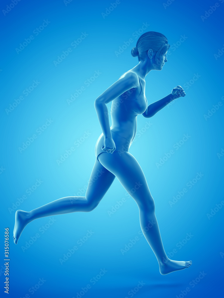 3d rendered medically accurate illustration of a woman running