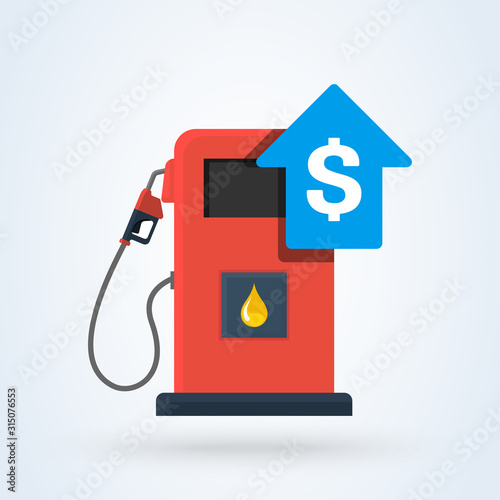 gas station high price flat. vector modern icon design illustration.