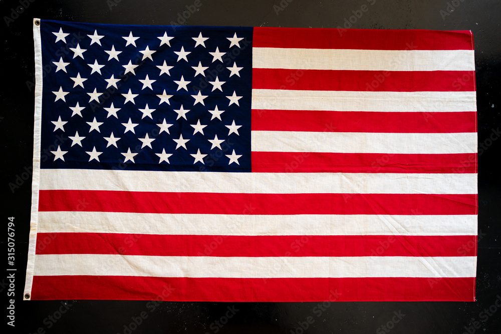 Naklejka premium USA flag on black background