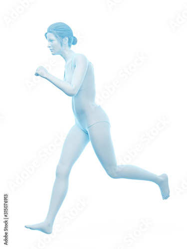 3d rendered medically accurate illustration of a woman running