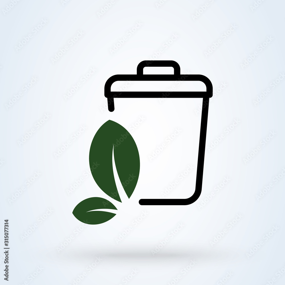 Waste Sorting and recycling, leaf logo. Simple modern icon design illustration. Waste Sorting and recycling, leaf logo. Simple modern icon design illustration.