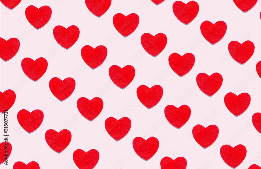 Seamless pattern of red small hearts on a pink background. Photo collage, symbol of love, Valentine's day. Card, wrapping, greeting, culture, valentine, print. Seamless pattern of red small hearts on a pink background. Photo collage, symbol of love, Valentine's day. Card, wrapping, greeting, culture, valentine, print.