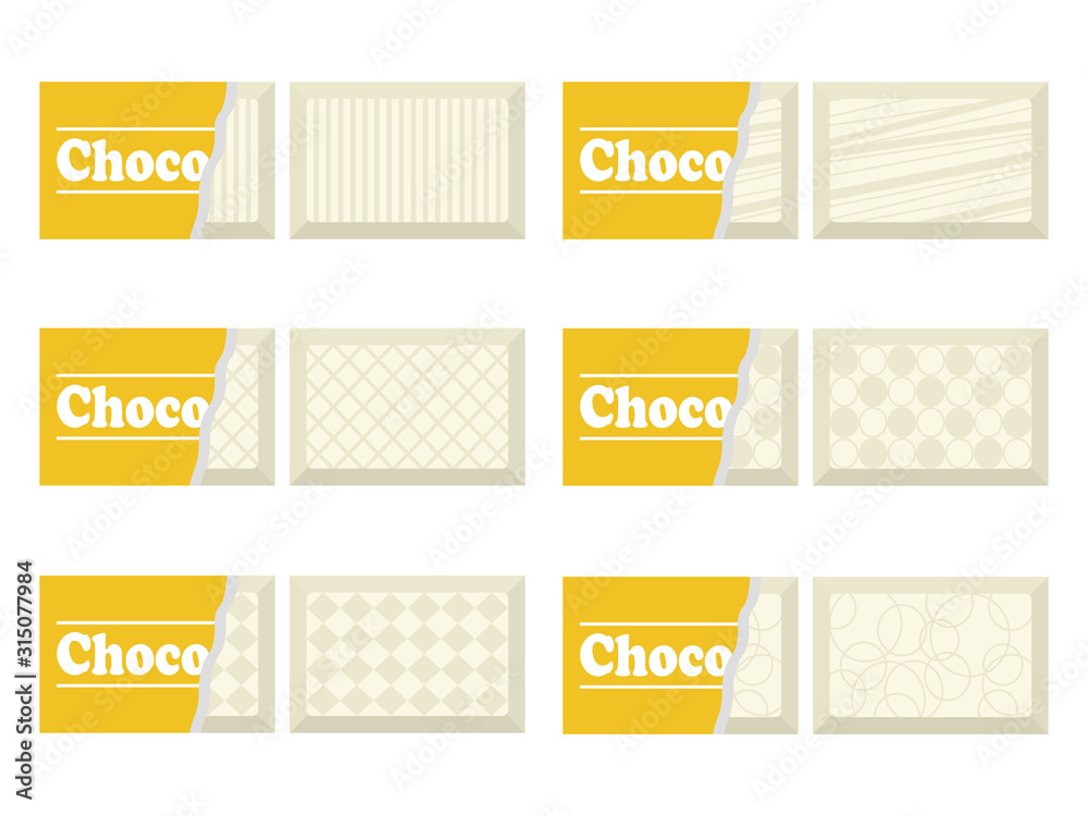 ホワイトチョコレートのイラストセット Stock ベクター Adobe Stock