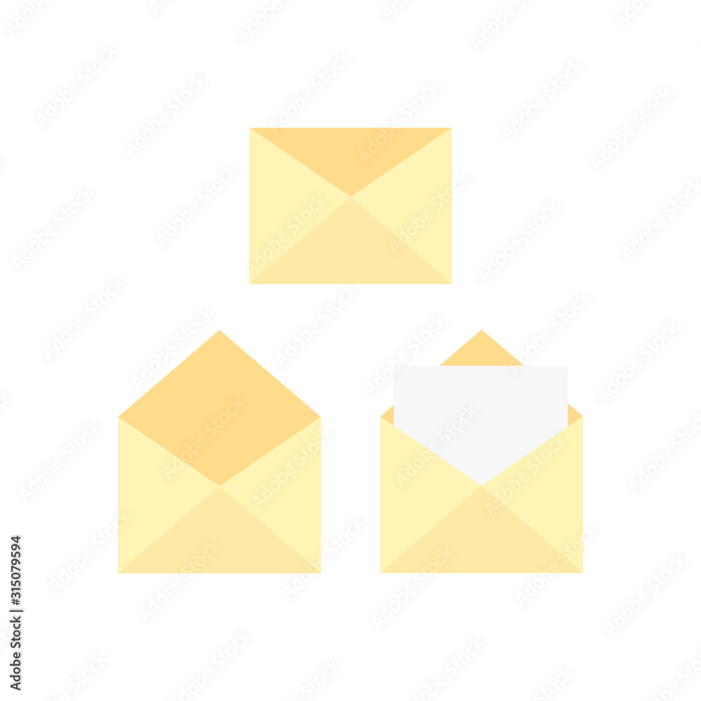 This is vector set of envelope and paper, heart. Letter on white background. This is vector set of envelope and paper, heart. Letter on white background.
