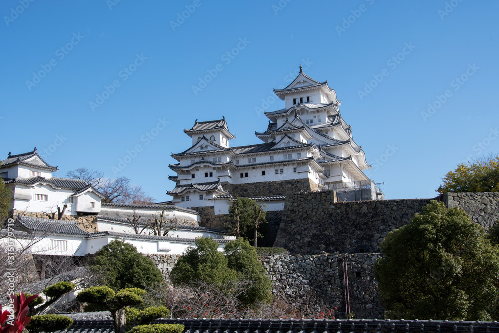 Beautiful white Himeji Castle in autumn season in Hyogo Prefecture, Japan Beautiful white Himeji Castle in autumn season in Hyogo Prefecture, Japan