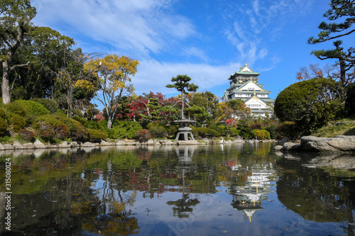 Scenic landscape of Osaka Castle Park © tang90246