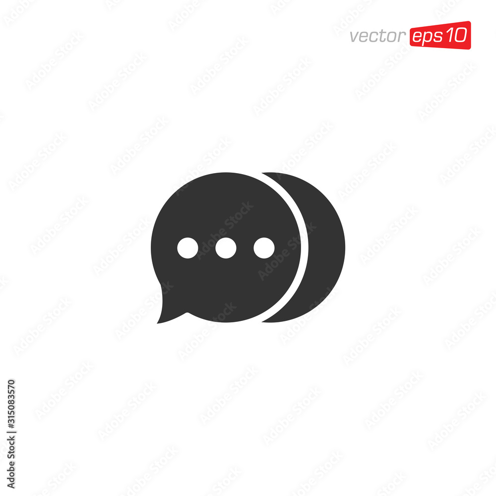 Naklejka premium Chat Message Icon Design Vector