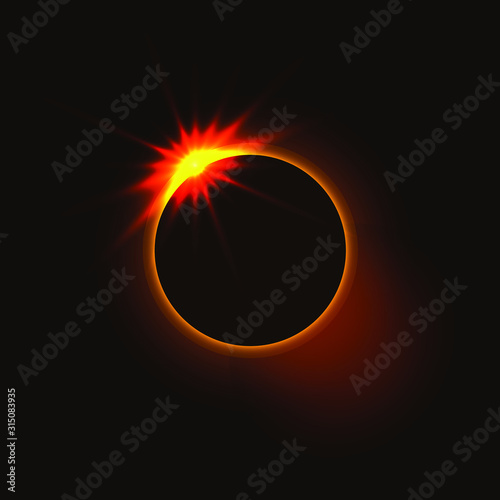 The phenomenon of a total solar Eclipse. Vector illustration for design
