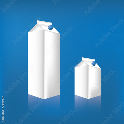 Vector milk carton icon. Dairy product illustration. Cartoon style.