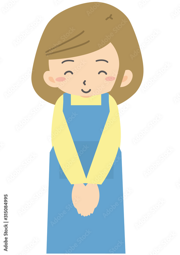 あいさつをする女性店員