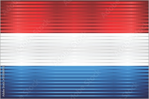 Shiny Grunge flag of the Netherlands - Illustration,  Three dimensional flag of Netherlands