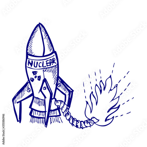 rocket, hand drawn vector llustration sketch