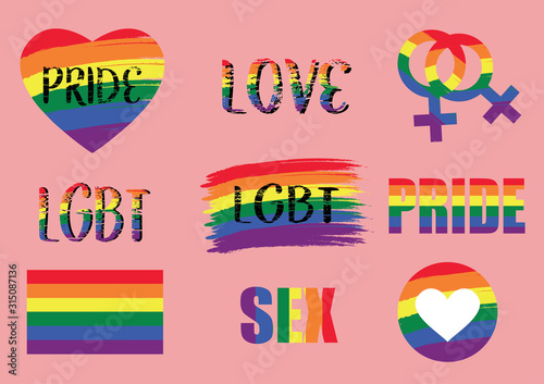 LGBT Pride Symbol on Pink Background