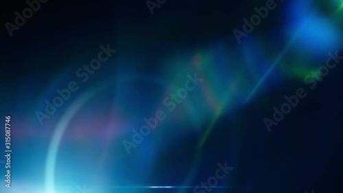 Lens flare light and bright glow over black background. Abstract overlay filter