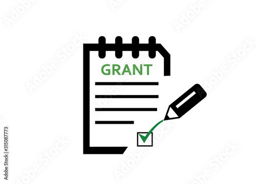 Granted vector icon. Education. Business