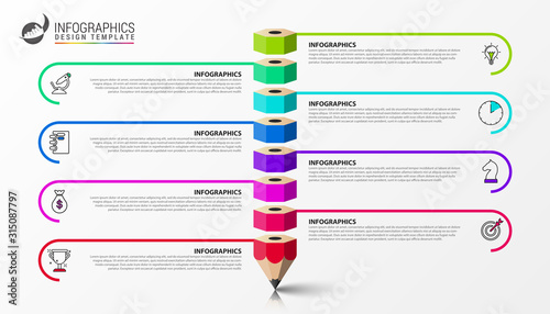 Infographic design template. Education concept with 8 steps