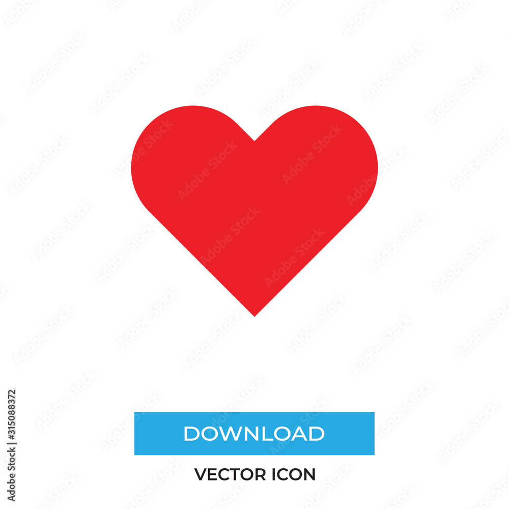 Heart vector icon, simple sign for web site and mobile app.