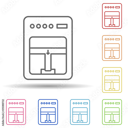 Fire alarm, firefighter in multi color style icon. Simple thin line, outline vector of firefighter icons for ui and ux, website or mobile application