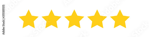 Customer satisfaction rating, stars 1 to 5, golden yellow © StockBURIN