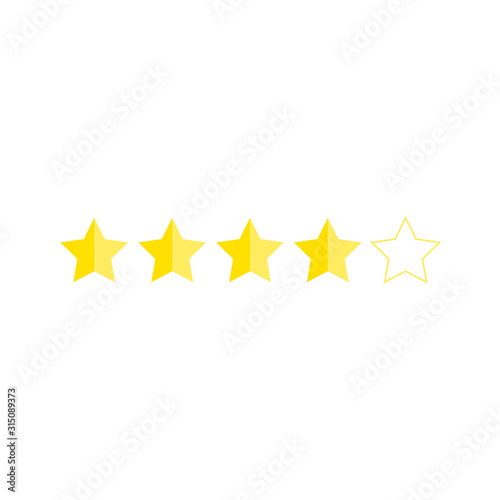 Customer satisfaction rating  stars 1 to 5  golden yellow