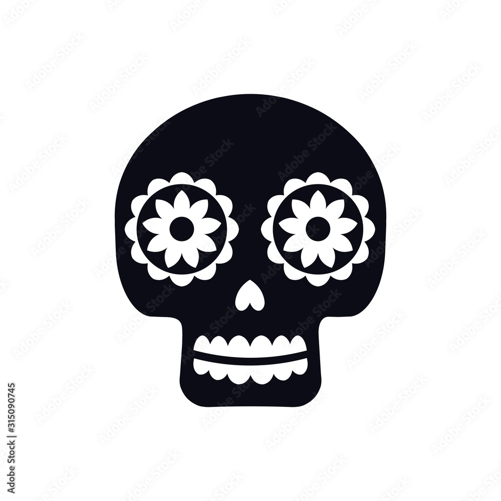 Sugar mexican skull for Dia De Los Muertos holiday party. Traditional mexican Halloween design for Day of the dead. Ornament from Mexico. Sugar mexican skull for Dia De Los Muertos holiday party. Traditional mexican Halloween design for Day of the dead. Ornament from Mexico.