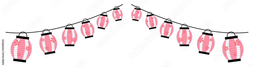 桜まつり提灯 イラスト Stock ベクター Adobe Stock