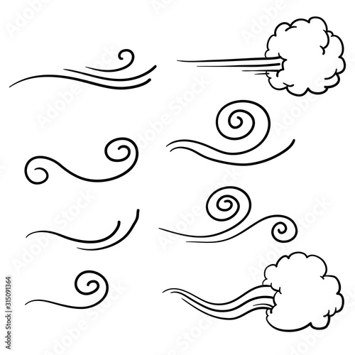 collection of doodle wind illustration vector handrawn style