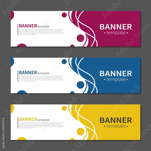 Abstract geometric design banner template. Vector liquid shape layout banners. Template ready for use in web or print design.