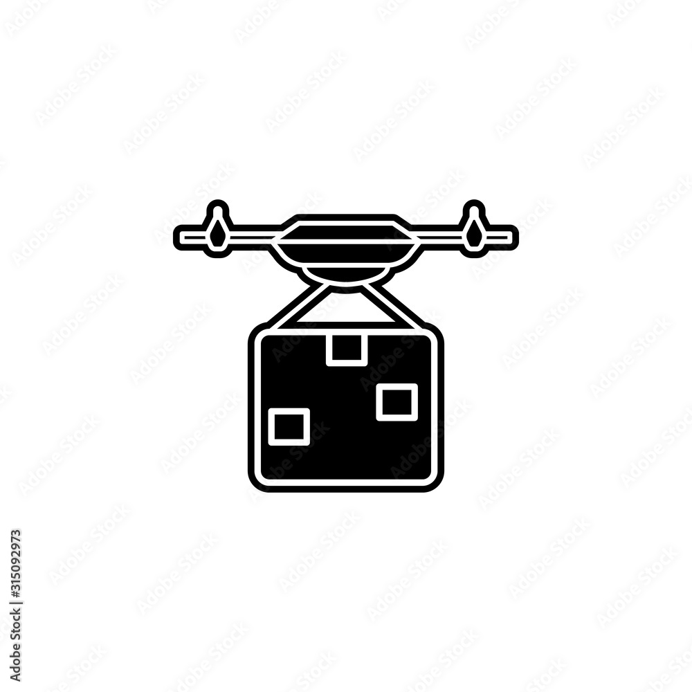 Drone icon. Simple glyph, flat vector of global logistics icons for ui and ux, website or mobile application